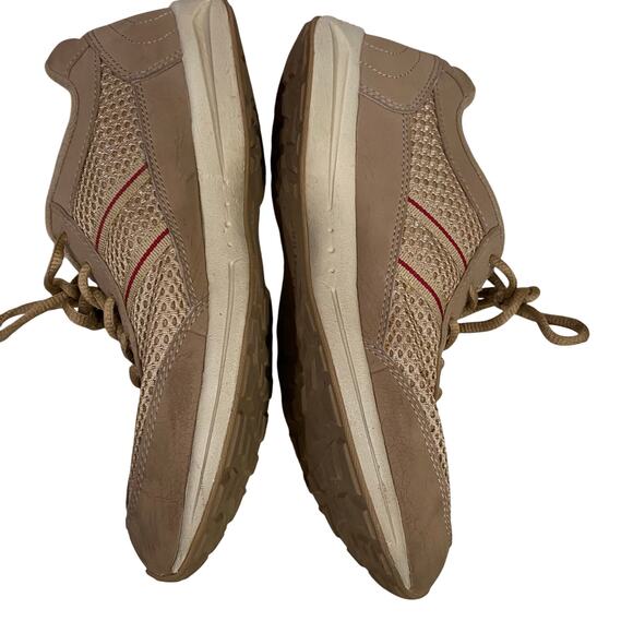 Easy Spirit Tan Sneakers Size 8.5 Narrow Lace Up Low Top Comfort Walking Shoes - Picture 5 of 9